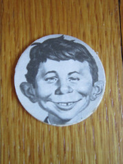 Vintage POG Alfred E. Newman Milkcap Maker SINGLE Cardboard Collectible FreeShip