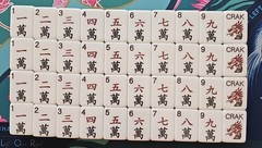 Lyla Inspired Navy Backed 4 Layer Engraved American Mahjong Set, 160 Tiles