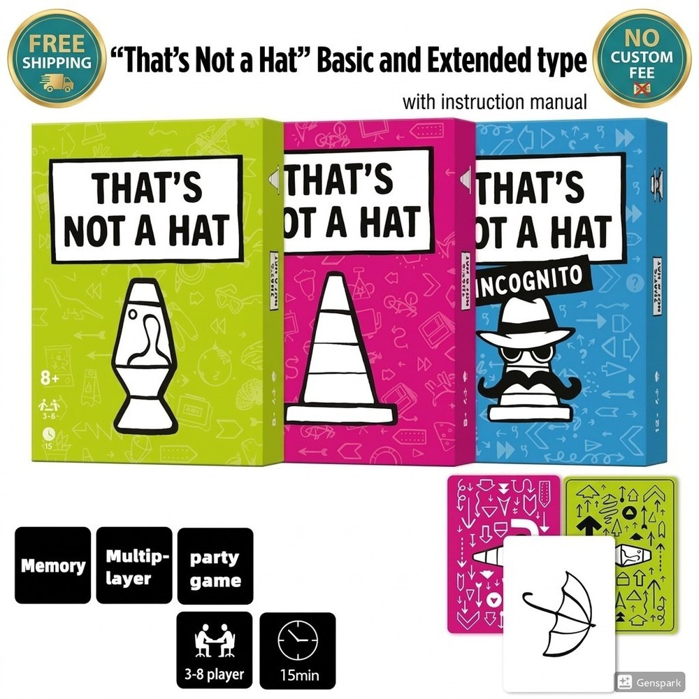 That’s Not a Hat Card Game | Fun Bluffing Memory Party Game for Family & All Age