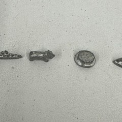 Vtg Monopoly Replacement Pieces 1961 Tokens 8 pcs Car Cannon 1960s