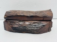 Vintage Walnut Wood Dominoes Set And Box