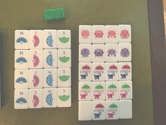 American Mahjong Tiles Deep Purple Engraved 4-Layer Acrylic