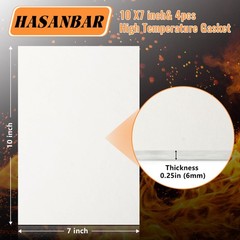 4 Pcs High Temperature Gasket Paper, Ceramic Fiber Material White