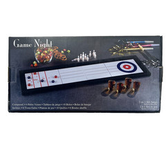 Game Night Tabletop Bowling & Shuffleboard Drinking Game Party Bar Set
