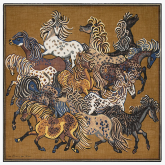 Carré écharpe WESTERN marron de la marque inouï éditions, couleur marron, CA202WE11