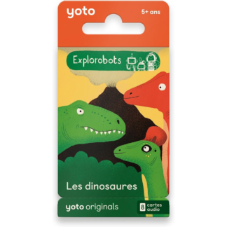 Les BrainBots - les dinosaures - visuel de la carte audio YOTO