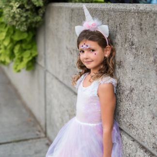 Robe licorne rose et brillant avec serre tete_ Great Pretenders