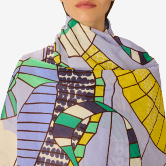 Photo du produit Etole CERFS VOLANTS couleur Parme de chez Inouï Editions