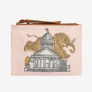 Photo du produit POCHETTE BRODEE ELEPHANT couleur Pastel de chez Inouï Editions