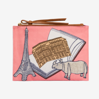 Photo du produit POCHETTE BRODÉE PARIS couleur Rose de chez Inouï Editions