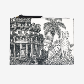 Photo du produit Pochette brodée PIRANESI couleur Nuit de chez Inouï Editions
