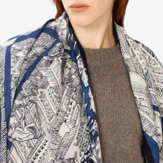 Image du produit etole turgot bleu foncé de la marque Inouï Editions